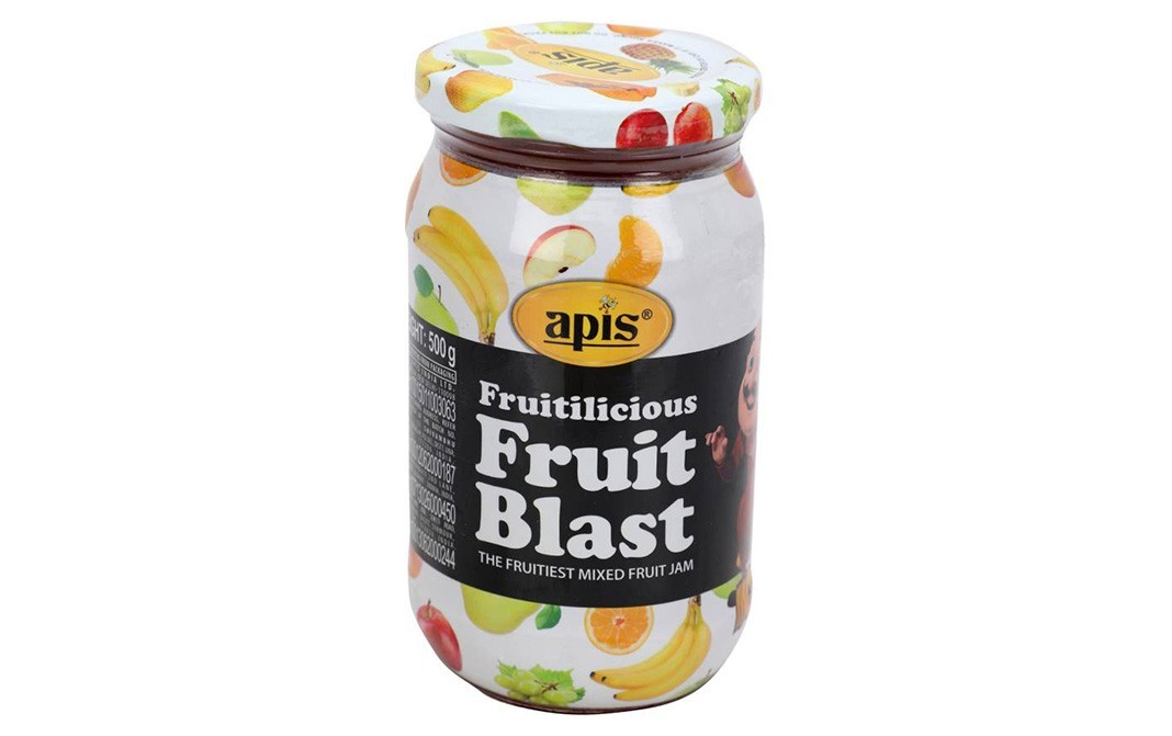 Apis Fruitilicious Fruit Blast The Fruitiest Mixed Fruit Jam   Glass Jar  500 grams